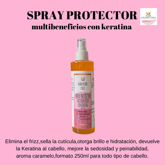 Spray protector multibeneficios con keratina 250ml.