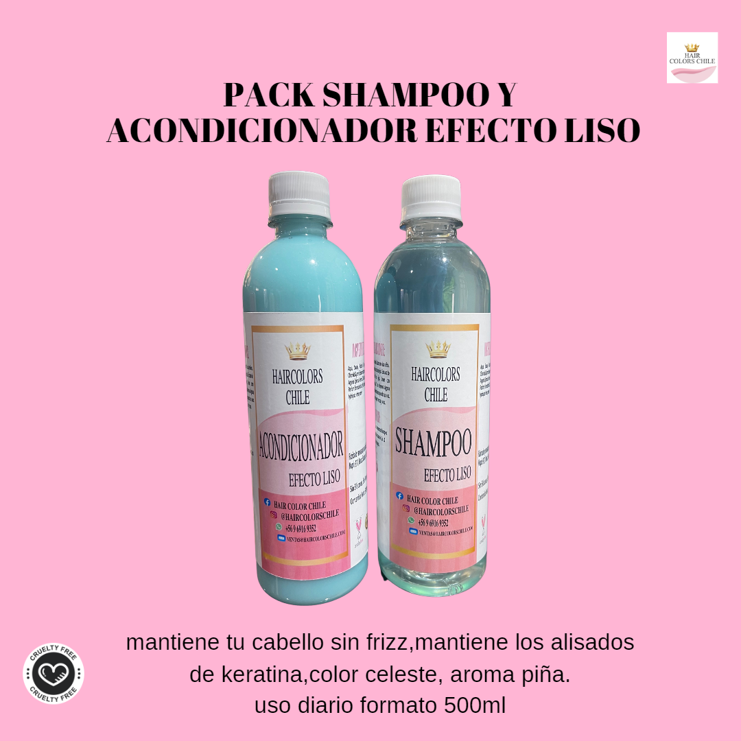 Pack Shampoo y Acondicionador Efecto Liso.