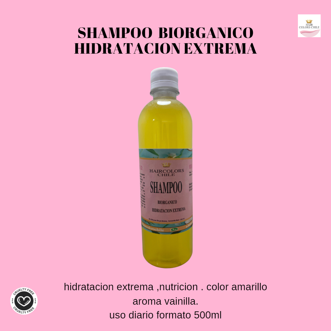 Shampoo Biorganico Hidratación Extrema.